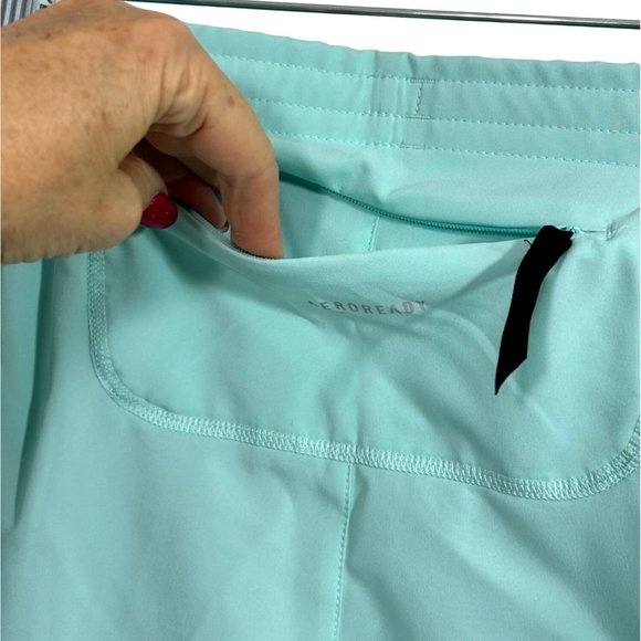 Adidas Own The Run Men’s Shorts S Green White Triple Striped Logo 9” AEROREADY - Picture 8 of 16